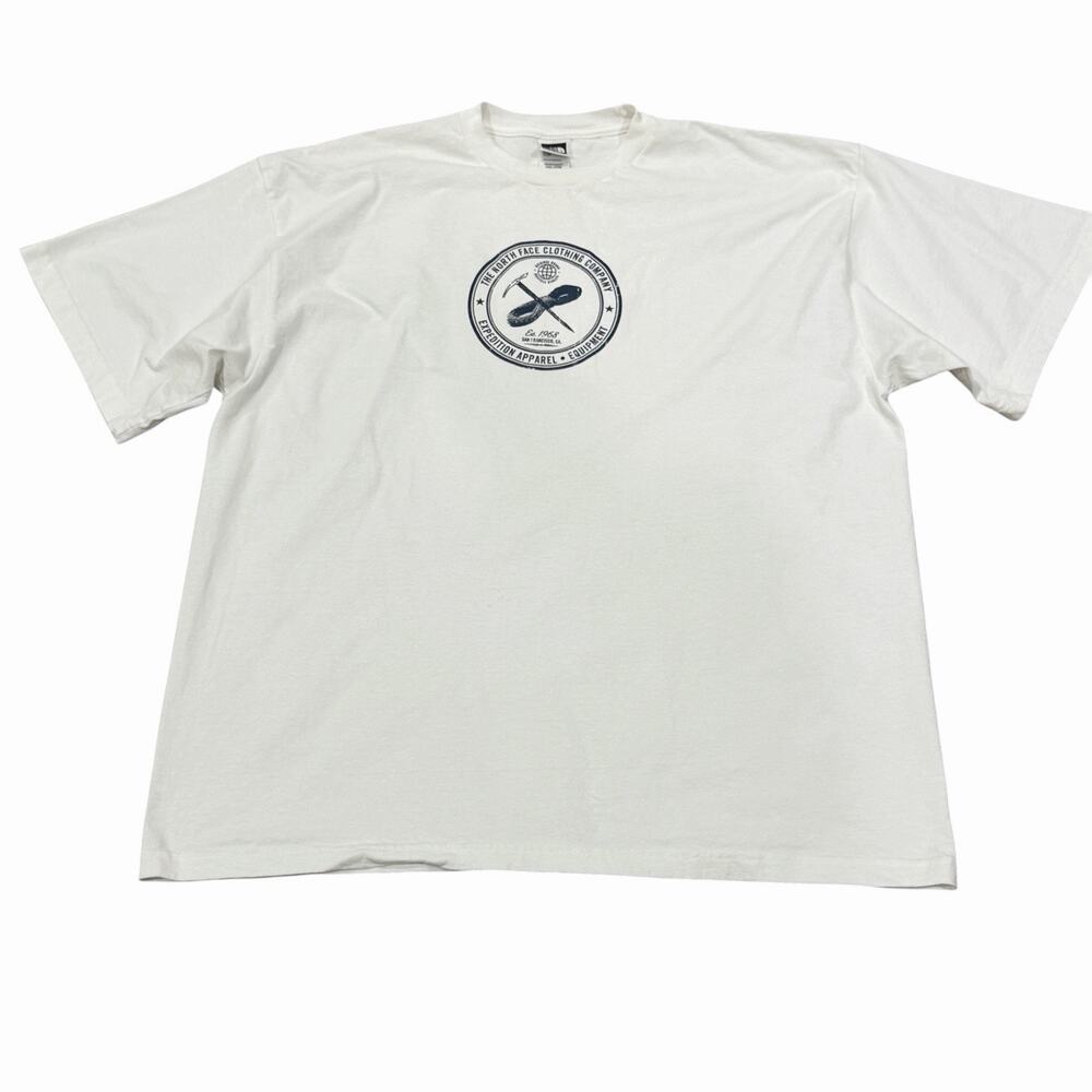 Vintage 90s The North Face T-Shirt Men's XL White TNF Expedition Timeline